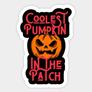 Coolest Pumpkin In The Patch Sticker